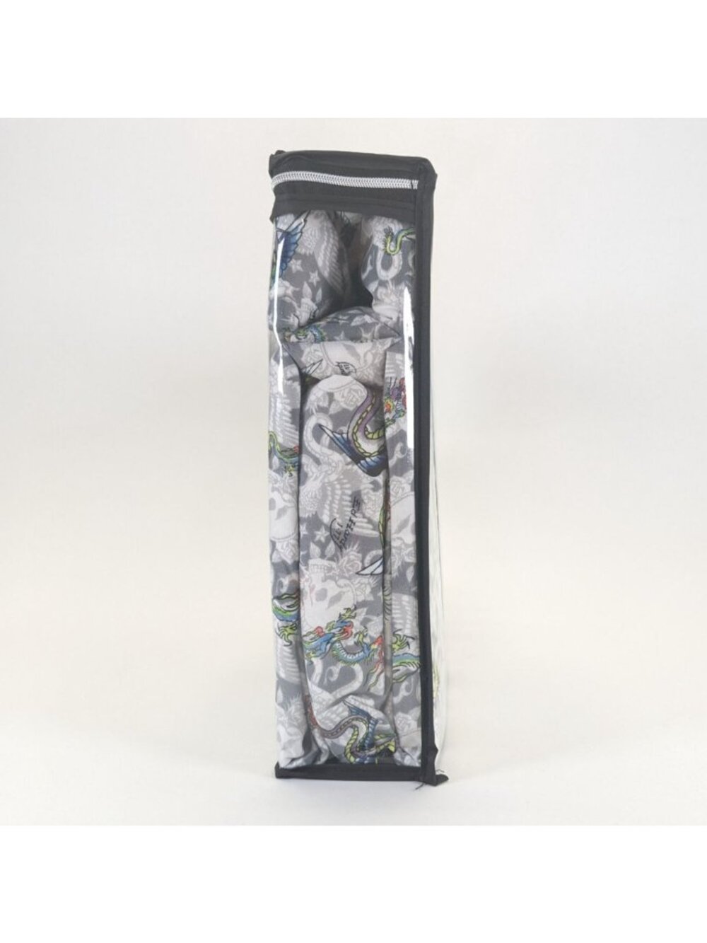 Ed Hardy Queen Sheet Set 6-Piece w 4 Pillowcases White Gray Tattoo Dragon Skill - Picture 3 of 6